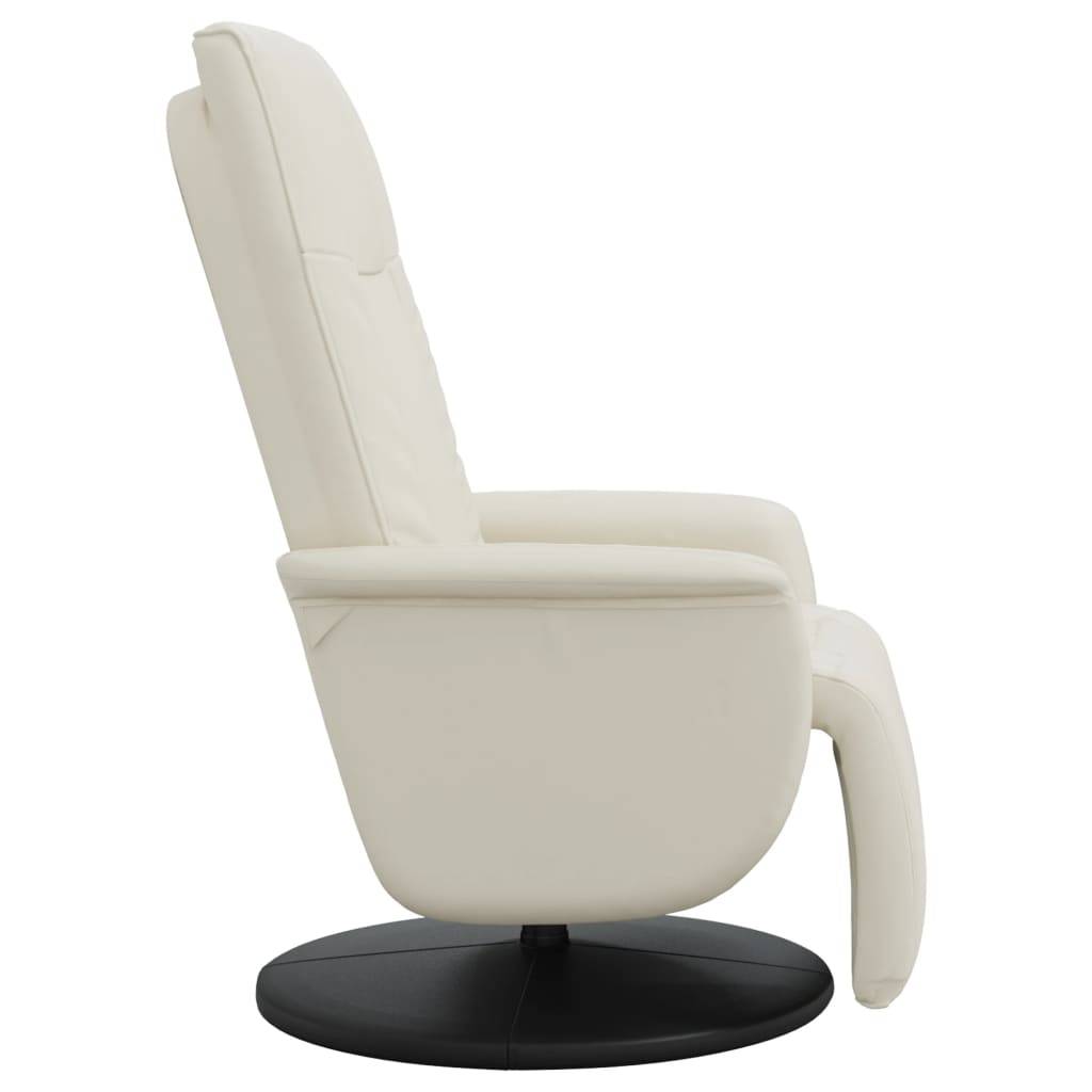 vidaXL Relaxsessel mit Fußteil Creme Kunstleder