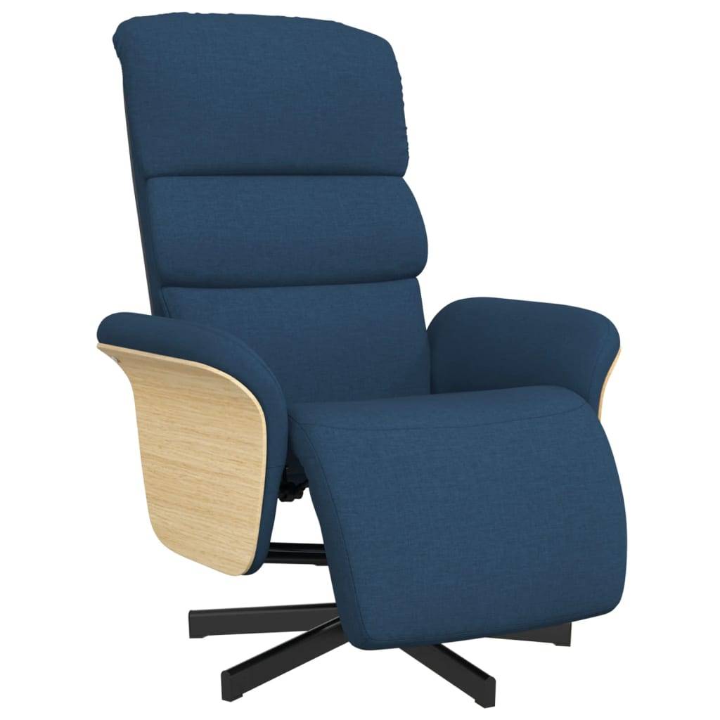 vidaXL Relaxsessel mit Fußteil Blau Stoff