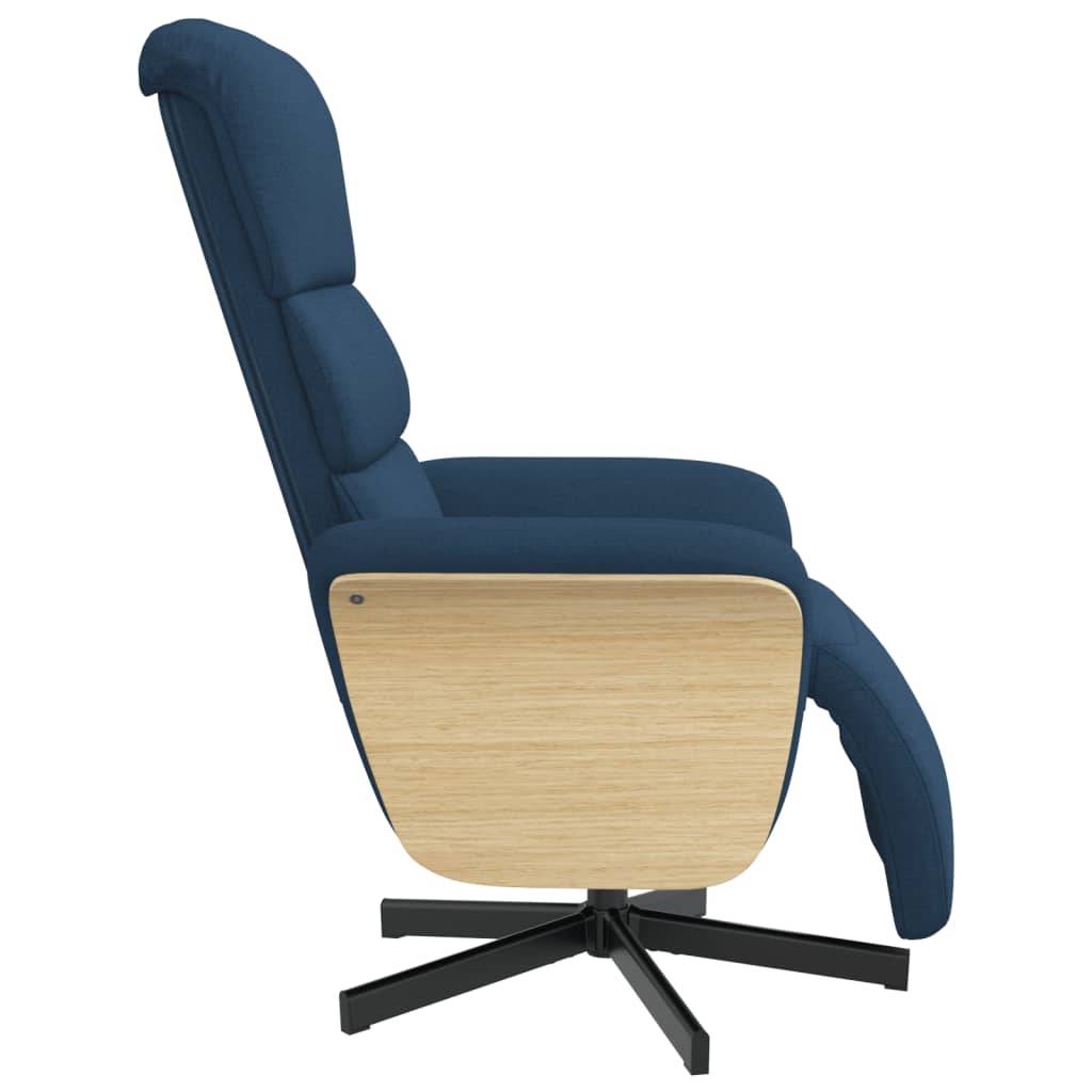 vidaXL Relaxsessel mit Fußteil Blau Stoff