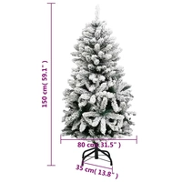 vidaXL Künstlicher Weihnachtsbaum Klappbar 150 LEDs & Kugeln 150 cm vidaXL Künstlicher Weihnachtsbaum Klappbar 150 LEDs & Kugeln 150 cm