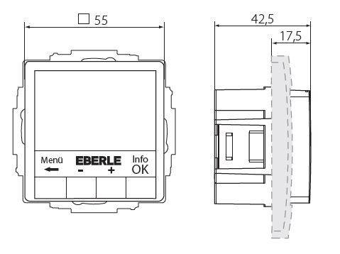 Eberle Controls UP-Uhrenthermostat UTE4800R-RAL9016-G55
