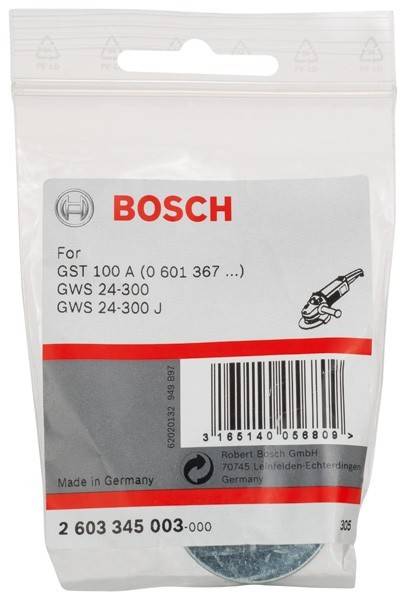 Beutel mit Bosch-Ersatzteil für die Modelle GST 100 A, GWS 24-300 und GWS 24-300 J. Barcode und Bosch-Logo sichtbar.