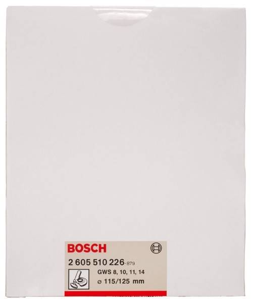 Ein weißes Bosch-Produktpaket mit der Modellnummer '2 605 510 226' und Kompatibilität mit 'GWS 8, 10, 11, 14'.