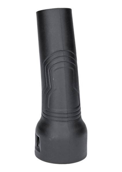 Ein schwarzer, strukturierter Fahrradlenkergriff mit ergonomischen Konturen für komfortables Handling.