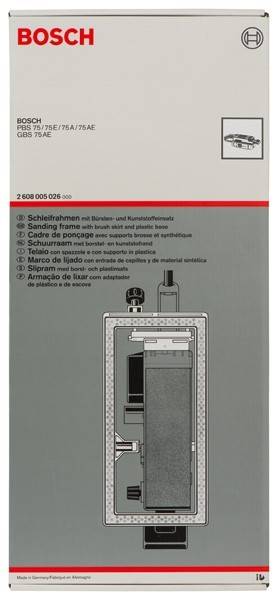 Eine Darstellung von Teilen für ein nicht näher bestimmtes Werkzeug, einschließlich eines Schleifrahmens, einer Plastikbasis, eines synthetischen Einsatzes und eines Bürstenhalters.