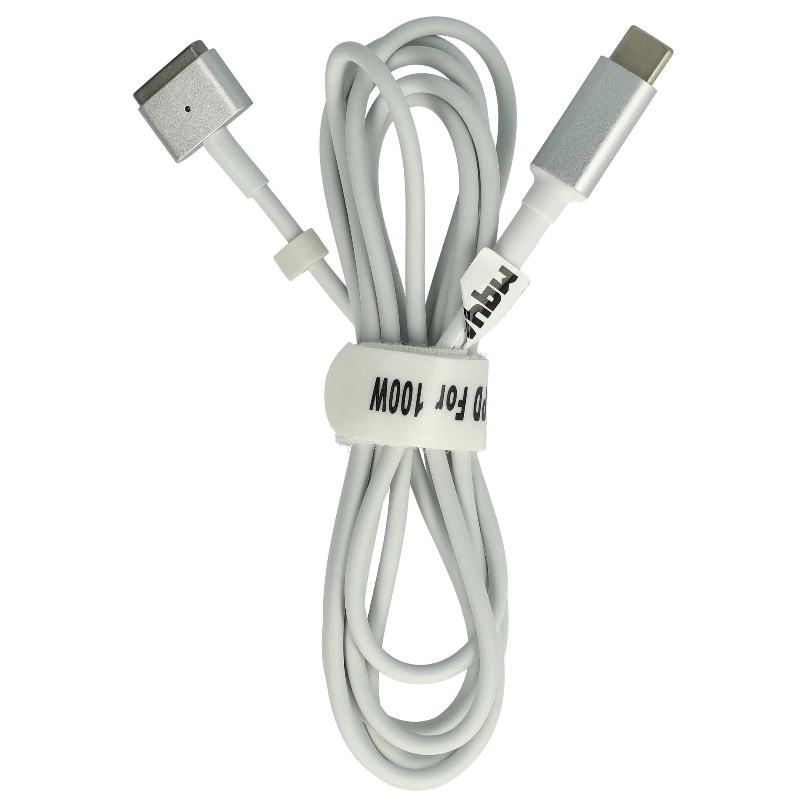vhbw Adapterkabel USB Typ C auf MagSafe 2 kompatibel mit Apple MacBook Air 11" (2012 - 2017) Notebook, Laptop - 170 cm, 100 W, PVC