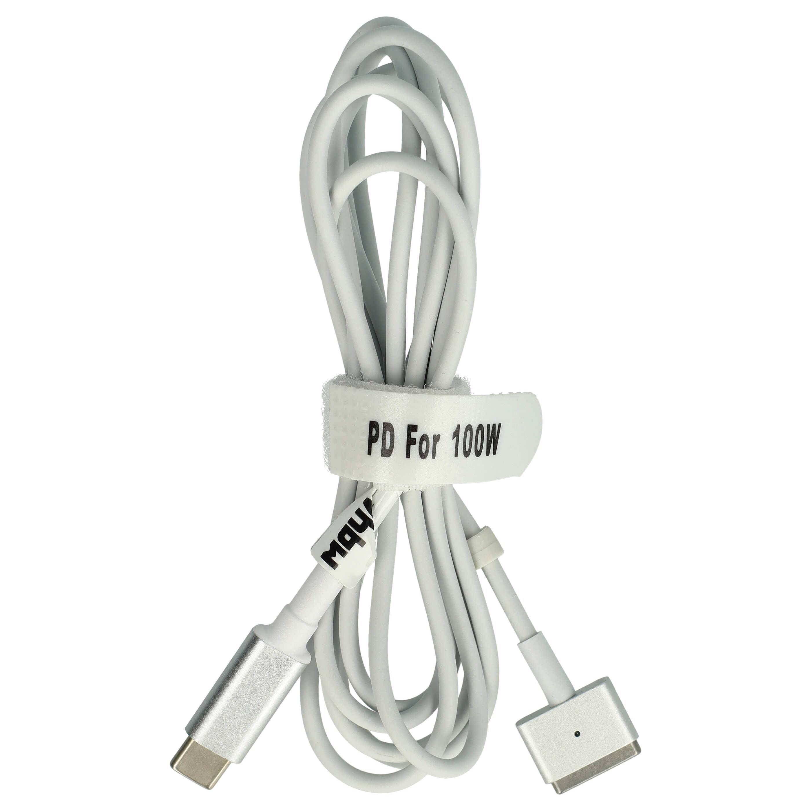 vhbw Adapterkabel USB Typ C auf MagSafe 2 kompatibel mit Apple Macbook Pro 17" (Ende 2012 - 2017) Notebook, Laptop - 170 cm, 100 W, PVC