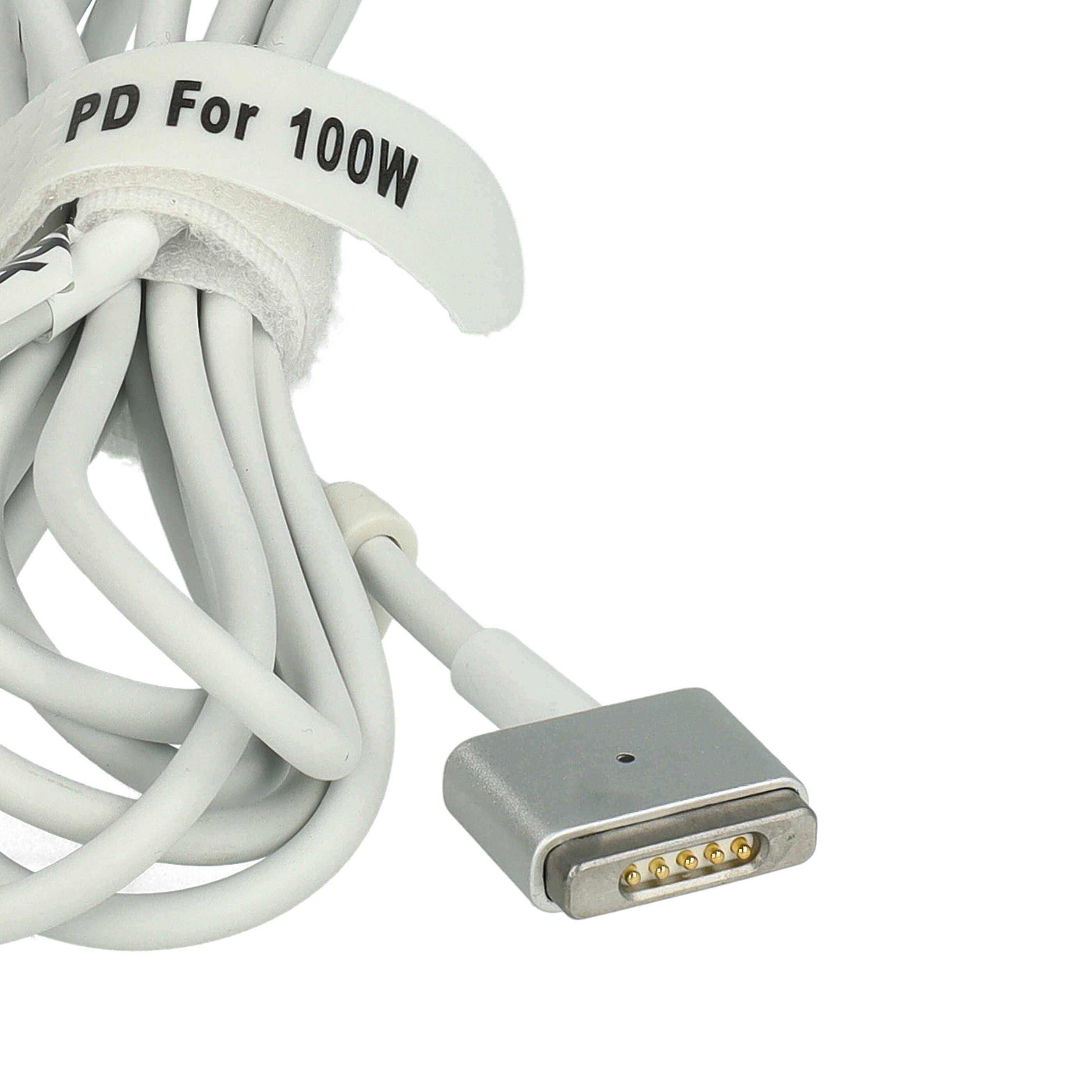 vhbw Adapterkabel USB Typ C auf MagSafe 2 kompatibel mit Apple Macbook Pro 13" (Ende 2012-2017) Notebook, Laptop - 170 cm, 100 W, PVC