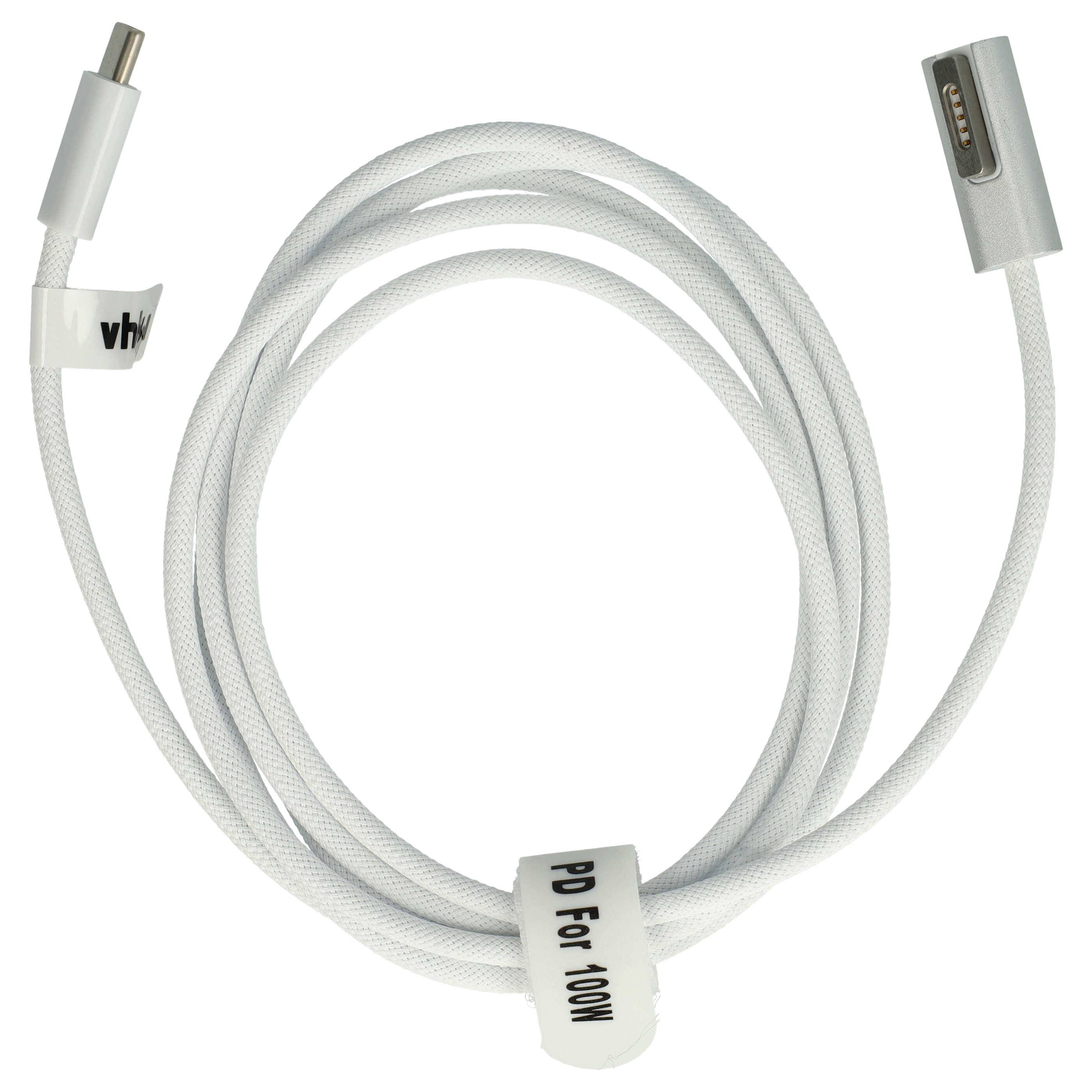 vhbw Adapterkabel USB Typ C auf MagSafe 2 kompatibel mit Apple MacBook Air 11" (2012 - 2017) Notebook, Laptop - 170 cm, 100 W, Nylongewebe