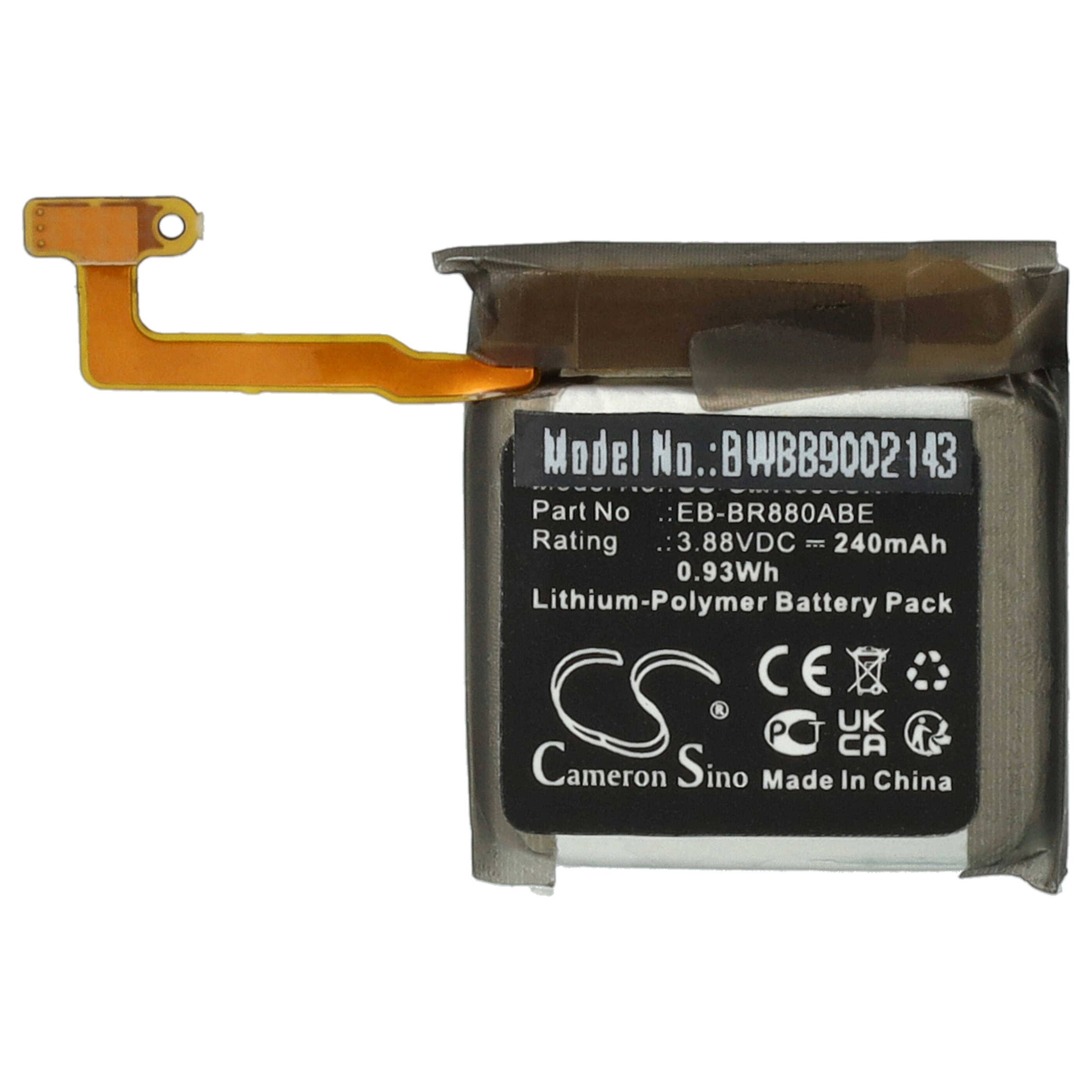 vhbw Akku Ersatz für Samsung EB-BR880ABE, EB-BR860ABY für Smartwatch Uhr Fitnessarmband (240 mAh, 3,88 V, Li-Polymer)