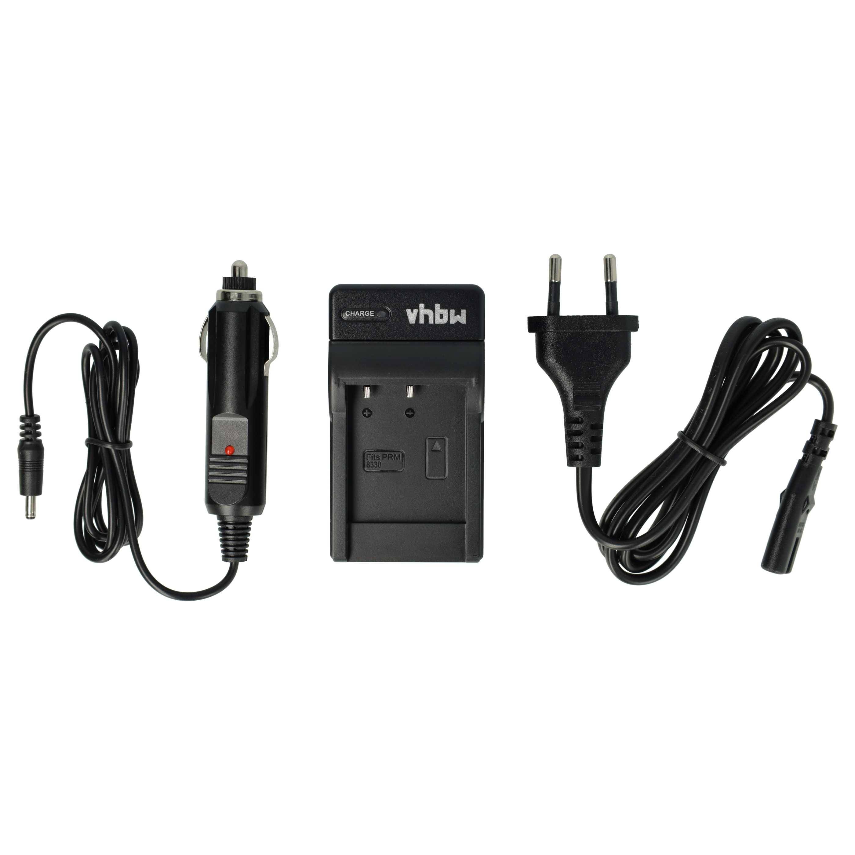 vhbw Ladegerät kompatibel mit Voigtländer Virtus XM-8600 Kamera Camcorder/Akku - Ladeschale, Kfz-Adapter, Ladestandsanzeige, 4,2 V
