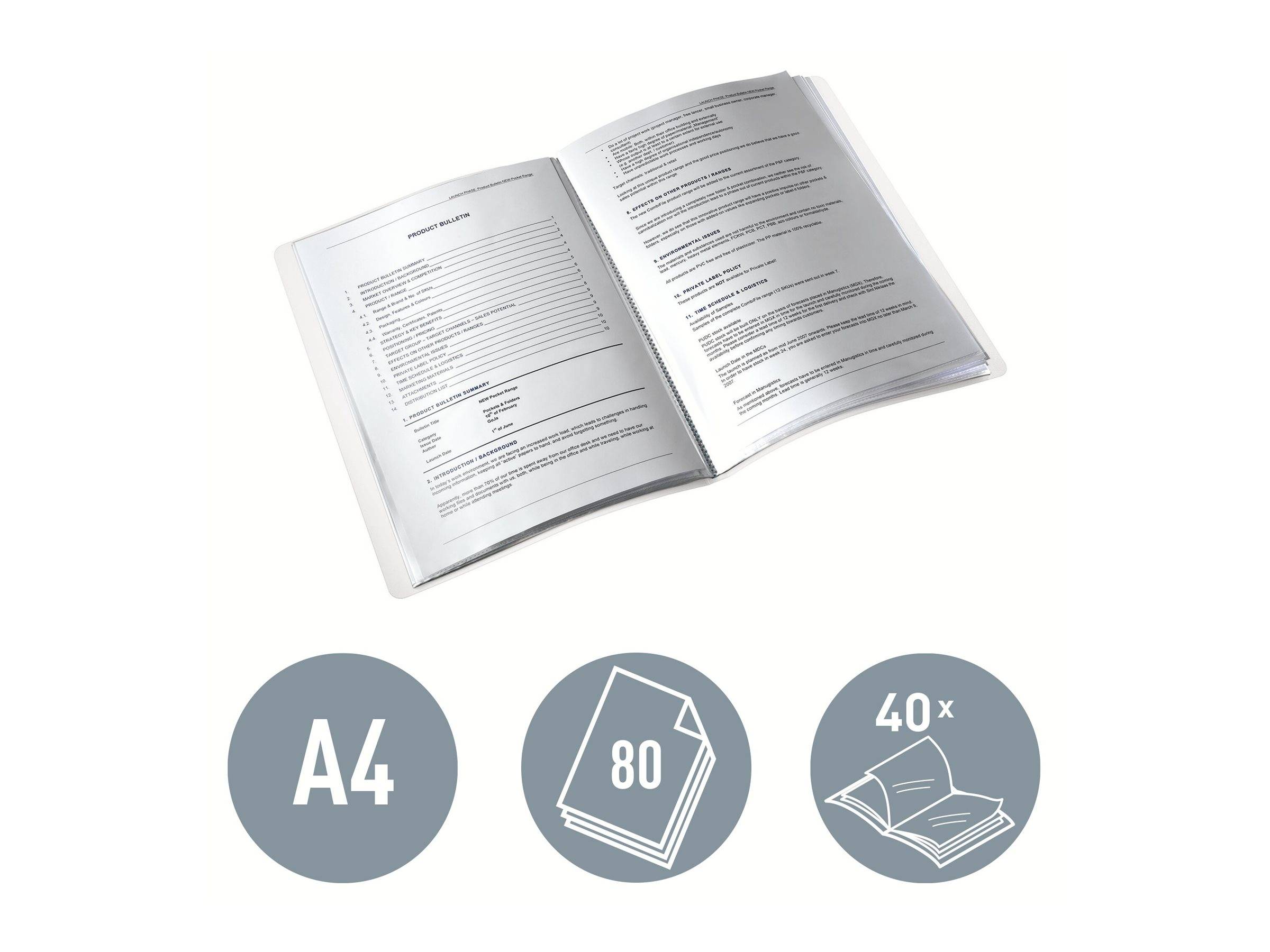 ESSELTE LEITZ - Leitz WOW - Sichtbuch - 40 Fächer - Rückenbreite: 16 mm - für A4 (210 x 297 mm)