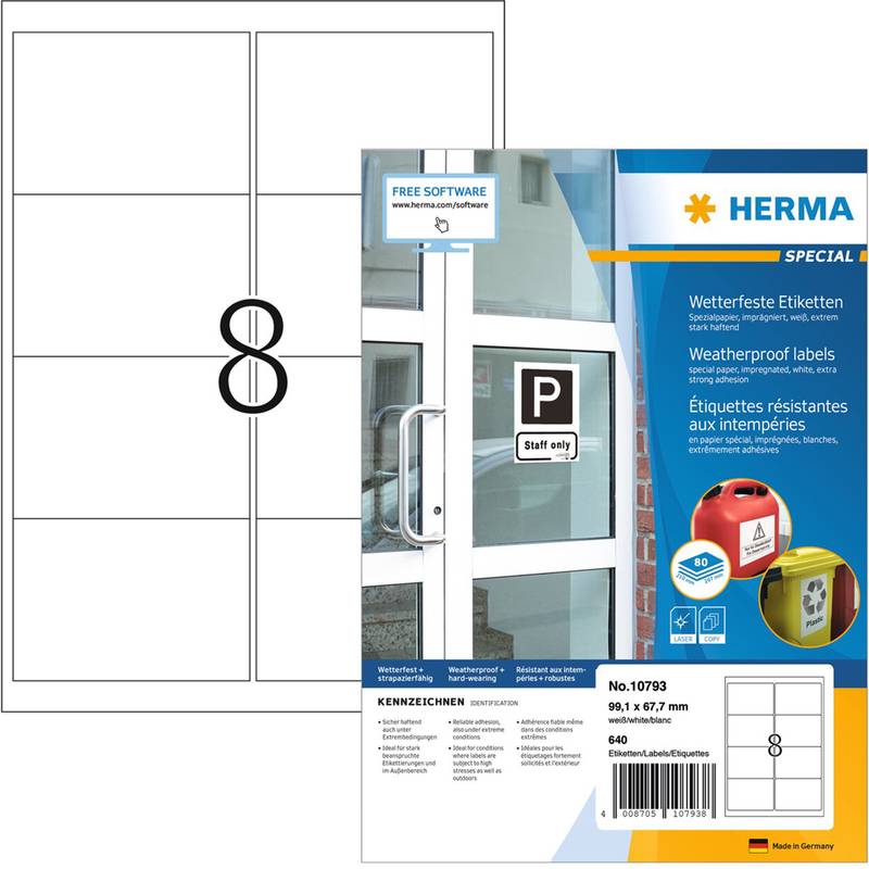 HERMA Witterungsbeständige Etiketten SPECIAL, 99,1 x 67,7 mm