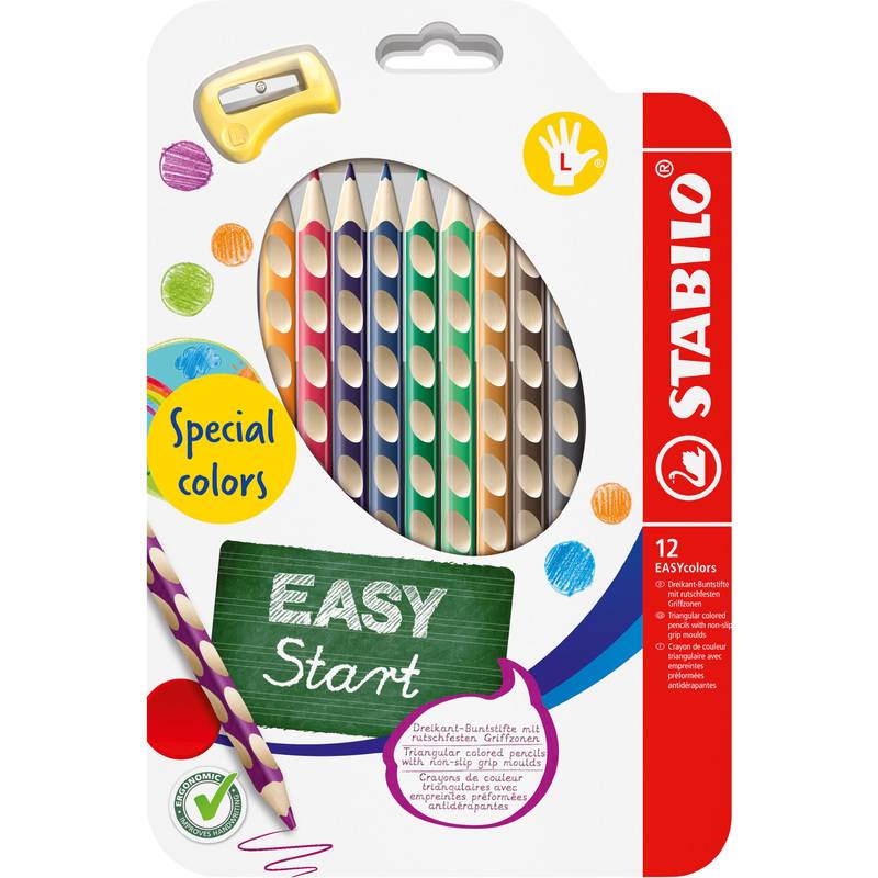 STABILO Dreikant-Buntstifte EASYcolors L, 12er Kartonetui