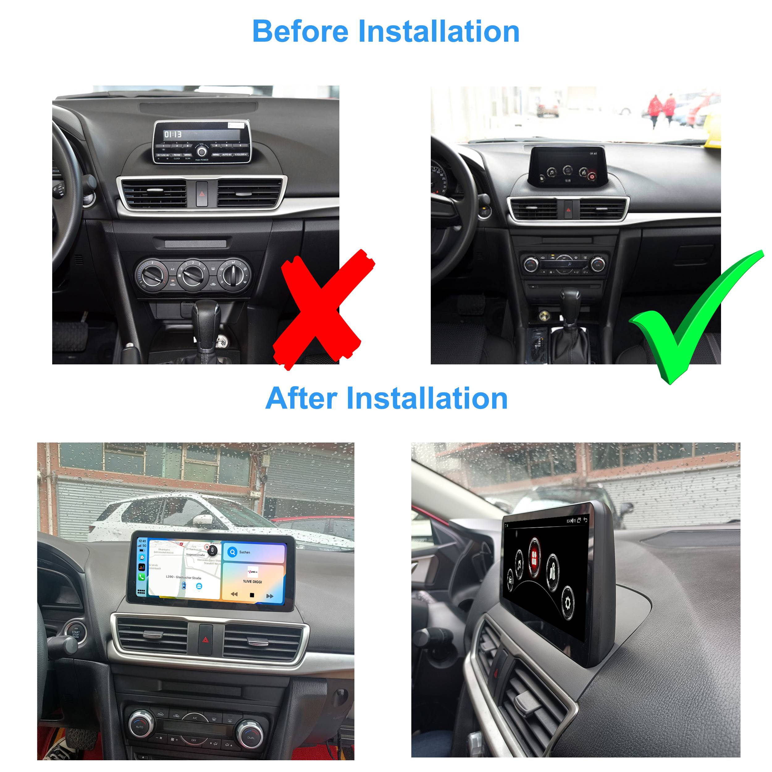 Für Mazda 3 13-19 BM / BN 10.25" Touchscreen Android Display GPS Navi CarPlay