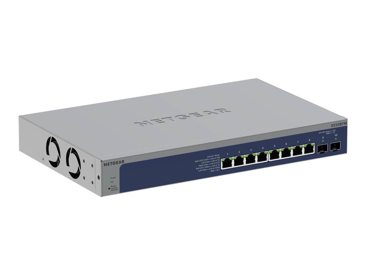 Netgear S3600 Series XS508TM - Switch - 2+/L3 Lite - Smart - 8 x 10/25 Gigabit E