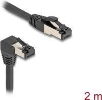 Delock RJ45 Netzwerkkabel Cat.8.1 S/FTP 90° unten gewinkelt gerade 2 m - Netzwer