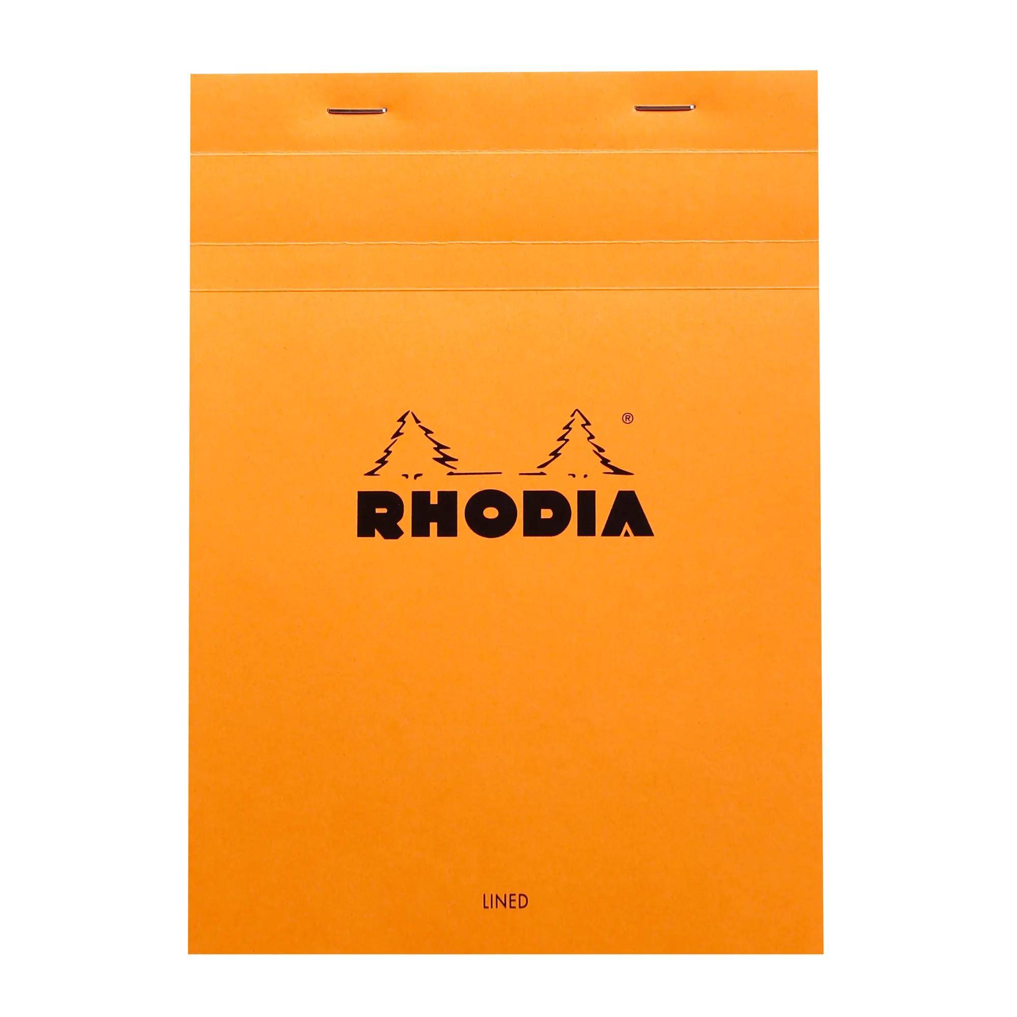 Rhodia 10x Gehefter Notizblock No.16 A5 80 Bl liniert Rand 80g Orange 16600C