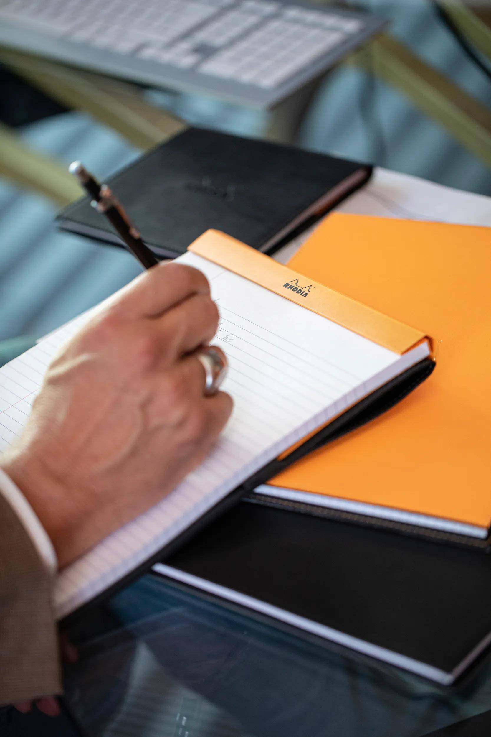 Rhodia 10x Gehefter Notizblock No.16 A5 80 Bl liniert Rand 80g Orange 16600C