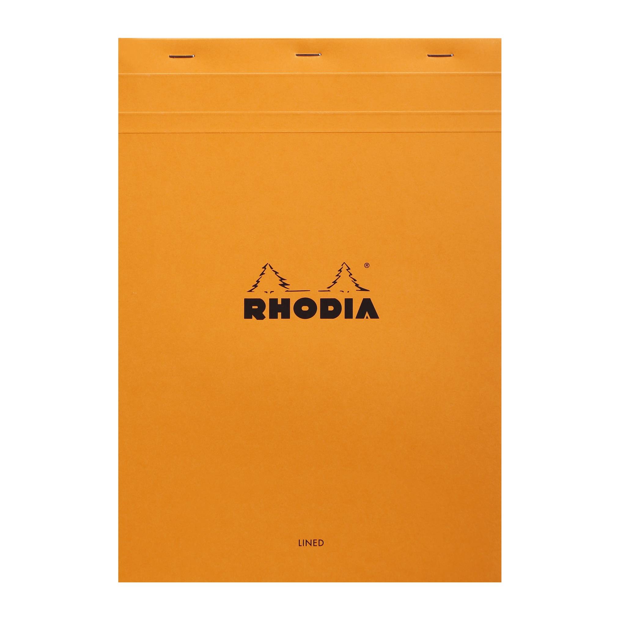 Rhodia 5x Gehefter Notizblock No.18 A4 80 Bl liniert Rand 80g Orange 18600C