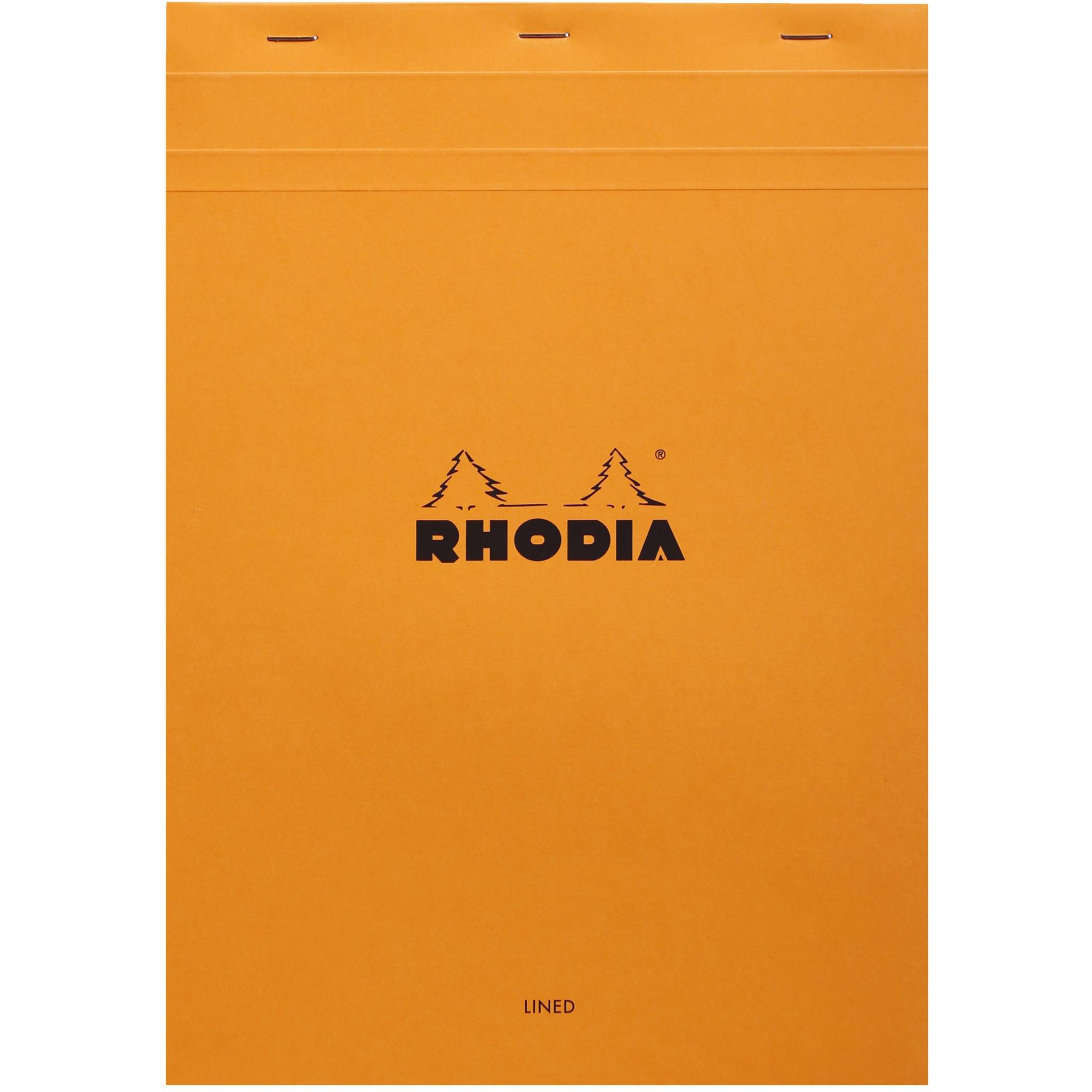 Rhodia 5x Gehefter Notizblock No.18 A4 80 Bl liniert Rand 80g Orange 18600C