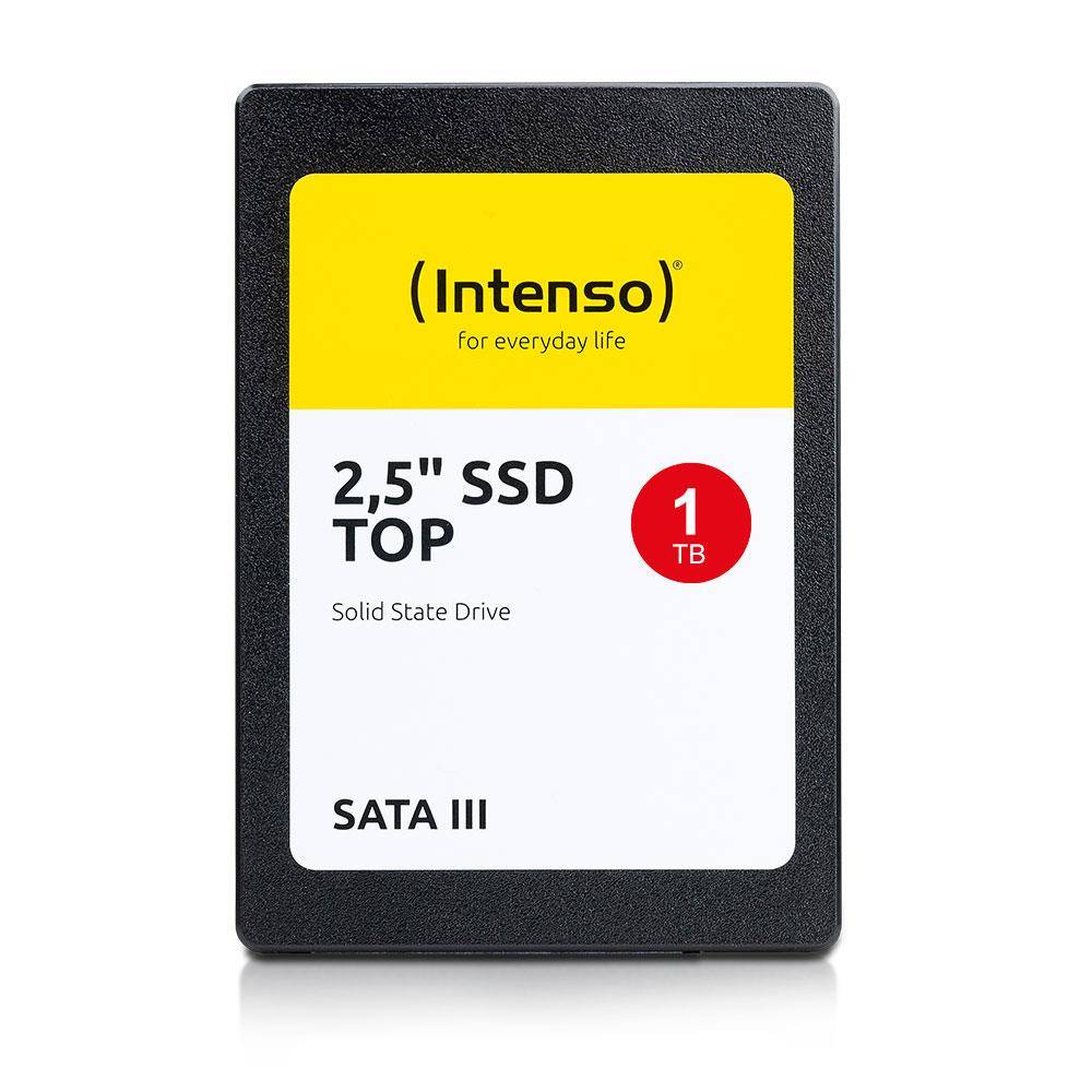 Intenso 2,5" SSD TOP 1TB SSD Festplatte 6,4cm (2,5"), P/N: 3812460, Lesen 520MB/s., Schreiben 500MB/s.