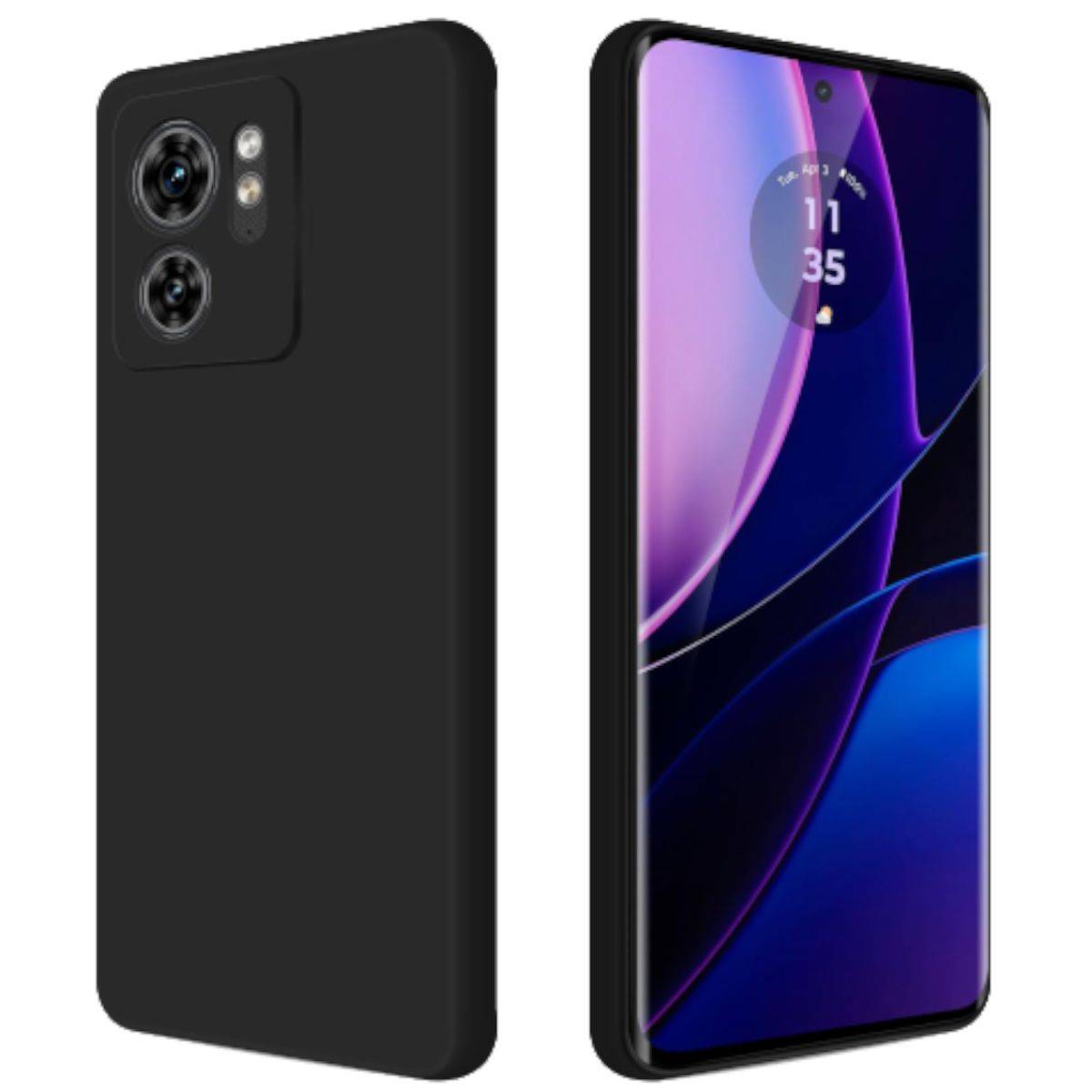 Für Motorola Edge 40 Silikon TPU dünn Schutz Hülle Cover Case Schwarz