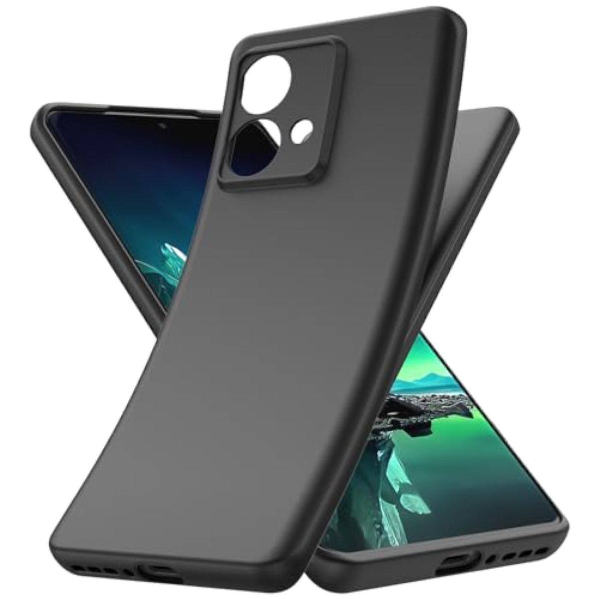 Für Motorola Edge 40 Neo Silikon dünn Schutz Hülle Cover Case Schwarz
