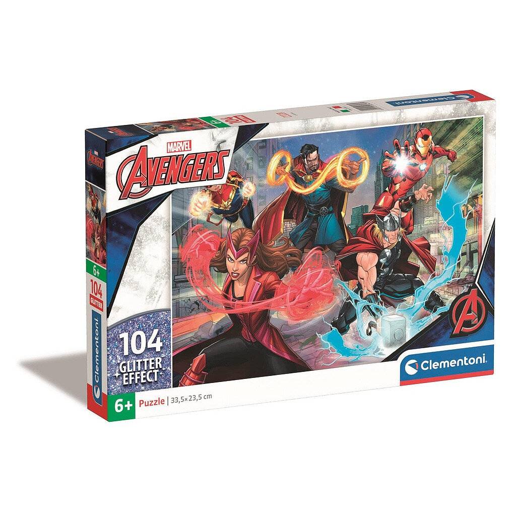 Marvel Avengers Glitzereffekt-Puzzle 104Stück