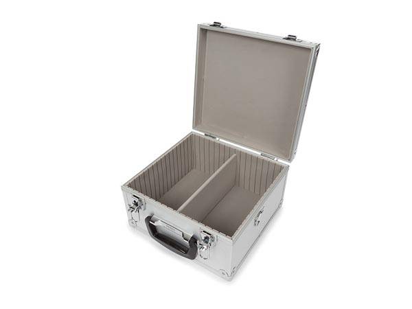 Perel CD-Koffer, 40 CDs, Schlüsselschloss, 2 Schlüssel, Aluminium, 280 x 268 x 160 mm