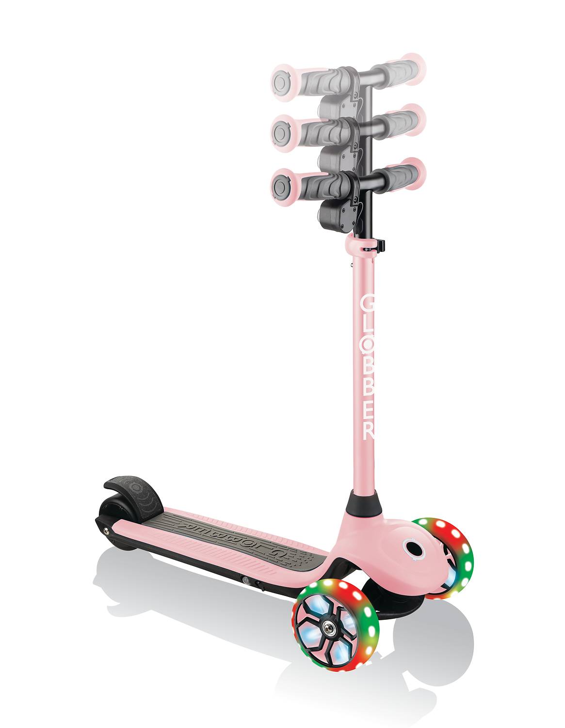 GLOBBER ONE K E-MOTION 4 PLUS pastellrosa, mit Leuchtrollen