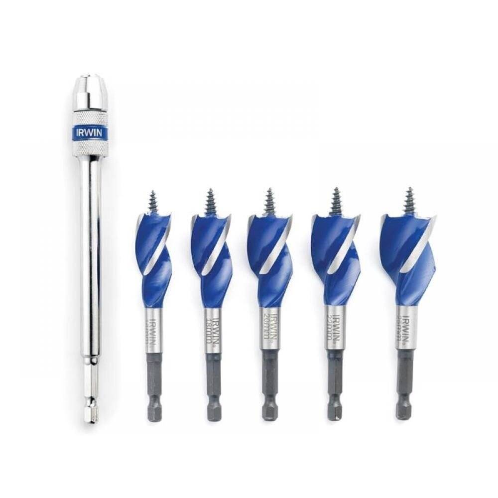 IRWIN HOLZBOHRER SET 5-TEILIG BLAUE RILLEN 6X 16, 18, 20, 22, 25 mm