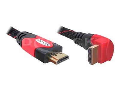 DELOCK HDMI Kabel Ethernet A -> A St/St 3.00m 90° unten 4K Multimedia-Technik HDMI-Kabel