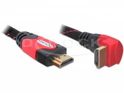 DELOCK HDMI Kabel Ethernet A -> A St/St 5.00m 90° unten 4K Multimedia-Technik HDMI-Kabel