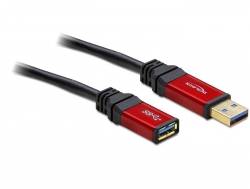 DELOCK USB3.0 Verl. A -> A St/Bu 5.00m Premium Multimedia-Technik USB-Kabel