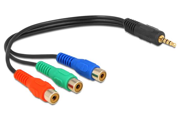 DELOCK Videokabel 1x 3,5mm Klinke -> 3x Cinch St/Bu 0 Multimedia-Technik Kabel