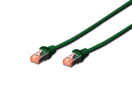 DIGITUS Patchkabel Cat6 S/FTP 2xRJ45 2.0m grün Hebelschutz Polybeutel Kabel RJ45 Cat.6