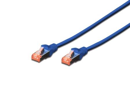 DIGITUS Patchkabel Cat6 S/FTP 2xRJ45 0.5m blau Hebelschutz Polybeutel Multimedia-Technik Kabel