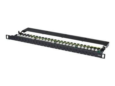 DIGITUS Patchpanel 0,5HE 24-Port Cat6 ungeschirmt schwarz Multimedia-Technik