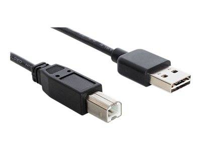DELOCK Easy USB Kabel A -> B St/St 1.00m schwarz Multimedia-Technik Druckerkabel