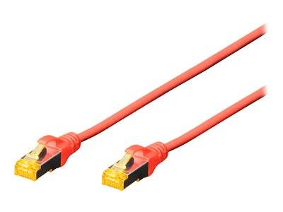 DIGITUS CAT 6A S/FTP Patchkabel, 0,25m, rot Kabel Patchkabel RJ45 Cat.6