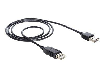DELOCK USB Verl. A -> A St/Bu 1.00m sw Easy USB Multimedia-Technik USB-Kabel