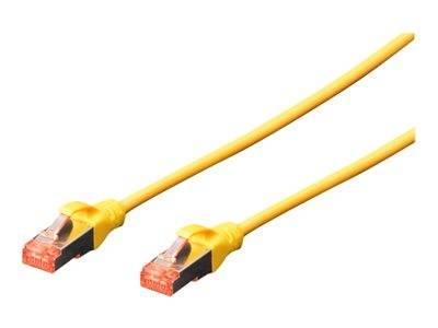 DIGITUS CAT 6 S/FTP Patchkabel, 10 Stück, 0,5m, gelb Kabel Patchkabel RJ45 Cat.6