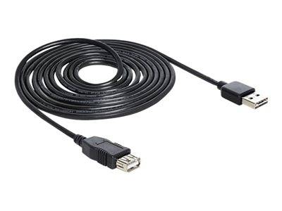 DELOCK USB Verl. A -> A St/Bu 5.00m sw Easy USB Multimedia-Technik USB-Kabel