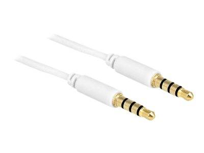 DELOCK Klinkekabel 3,5mm -> St/St 0.50m 4Pin weiß Multimedia-Technik Audiokabel