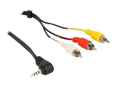 DELOCK Klinkekabel 3,5mm 90° -> 3x Cinch St/St 1.50m Multimedia-Technik Audiokabel