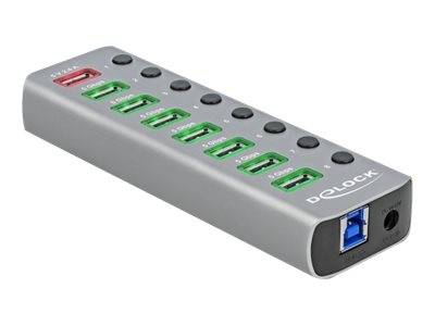 DELOCK HUB USB 3.2Gen1 7Port +Schnellladeport +USB-C PD 3.0 Multimedia-Technik HUBs