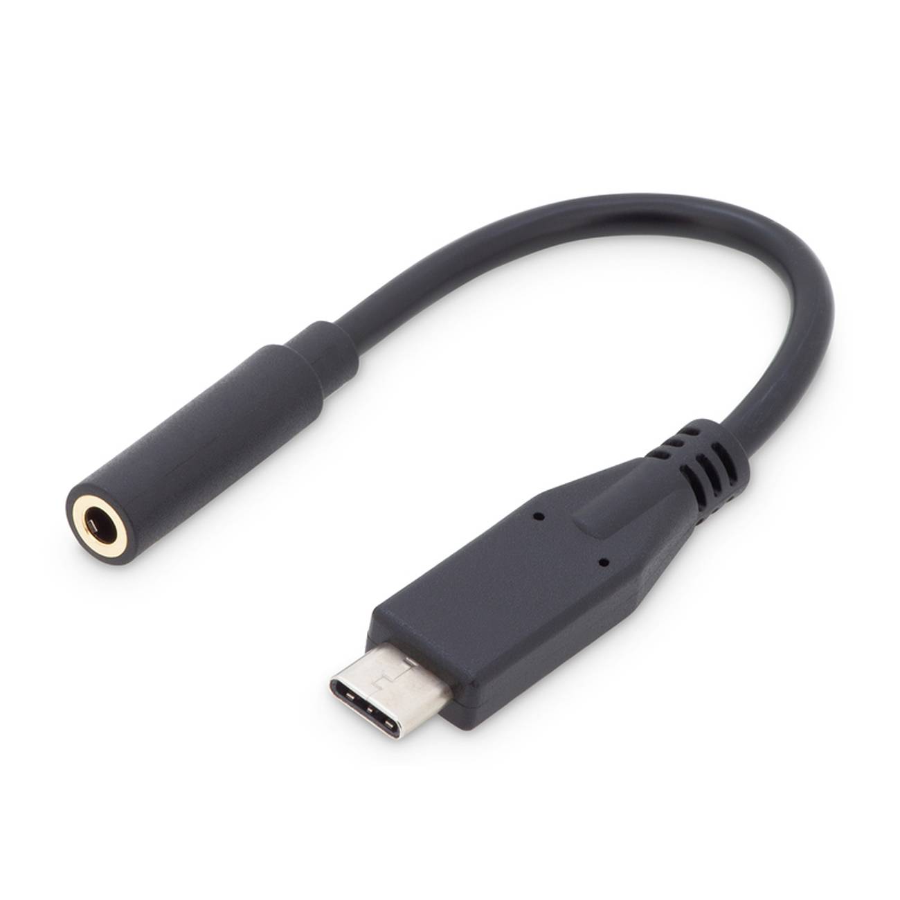 DIGITUS USB C Audio Adapterkabel Typ C -Klinke St/Bu 0,2m,sw Multimedia-Technik Audiokabel