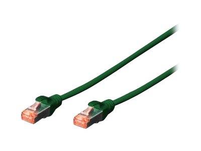 DIGITUS Patchkabel Cat6 S/FTP 2xRJ45 0.5m grün Hebelschutz Polybeutel Kabel RJ45 Cat.6