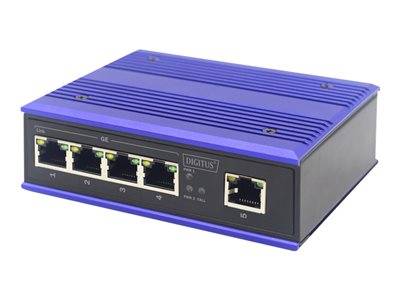 DIGITUS Switch Ind. 5-Port Gigabit Unmanaged blau Multimedia-Technik Switche